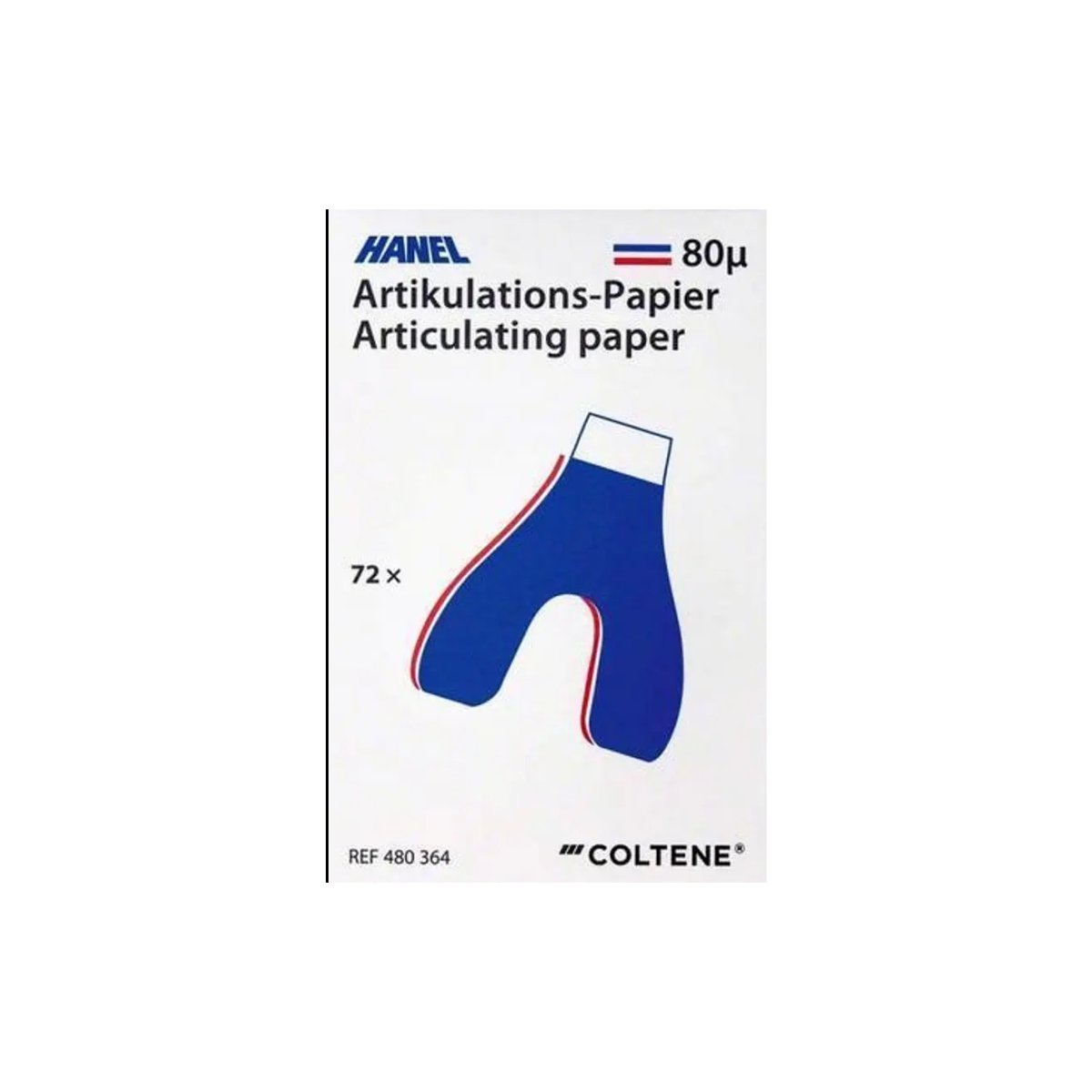 PAPEL Articular HANEL Herradura 2 tonos 80 uM x72 Coltene